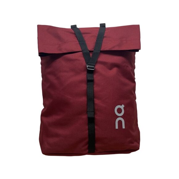 On Cloud Running pomegranate Red Roll-Top Closure Foldable Marketing Backpack - Picture 1 of 10